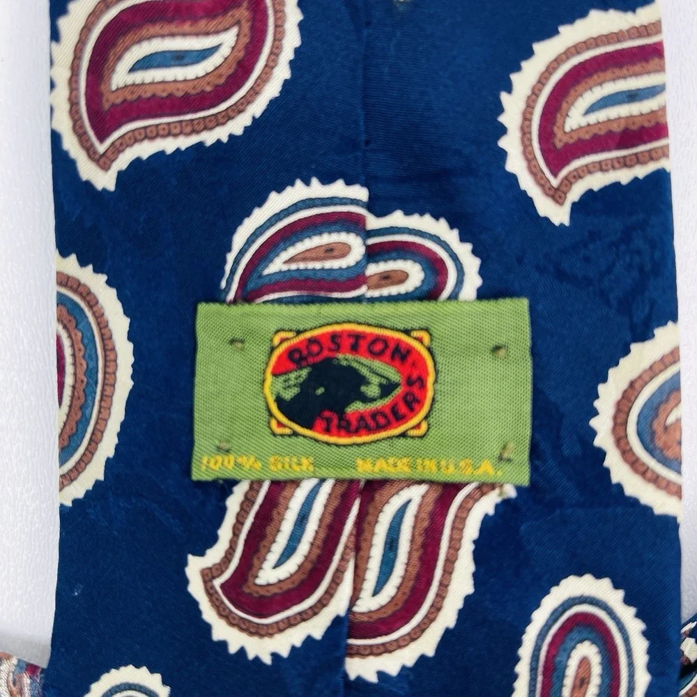 Boston Traders Silk Repp Tie Necktie Blue made‎ in USA